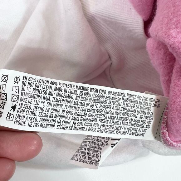 MTV Sweatshirt Womens Small Pink & White Colorblock Graphic Oversized Pullover - Picture 6 of 8